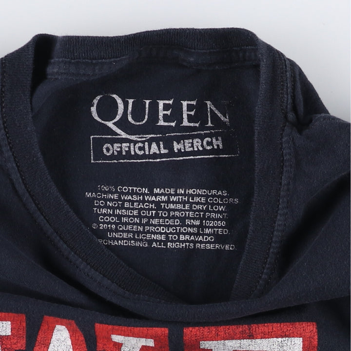 QUEEN Band T-shirt, Men's M size cotton black type Vintage Second Hand