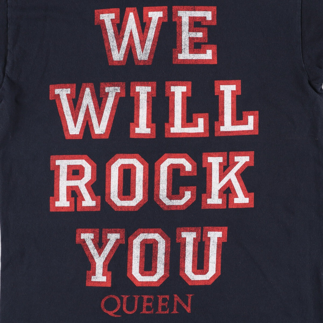 QUEEN Band T-shirt, Men's M size cotton black type Vintage Second Hand