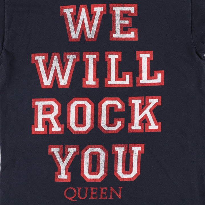 QUEEN Band T-shirt, Men's M size cotton black type Vintage Second Hand