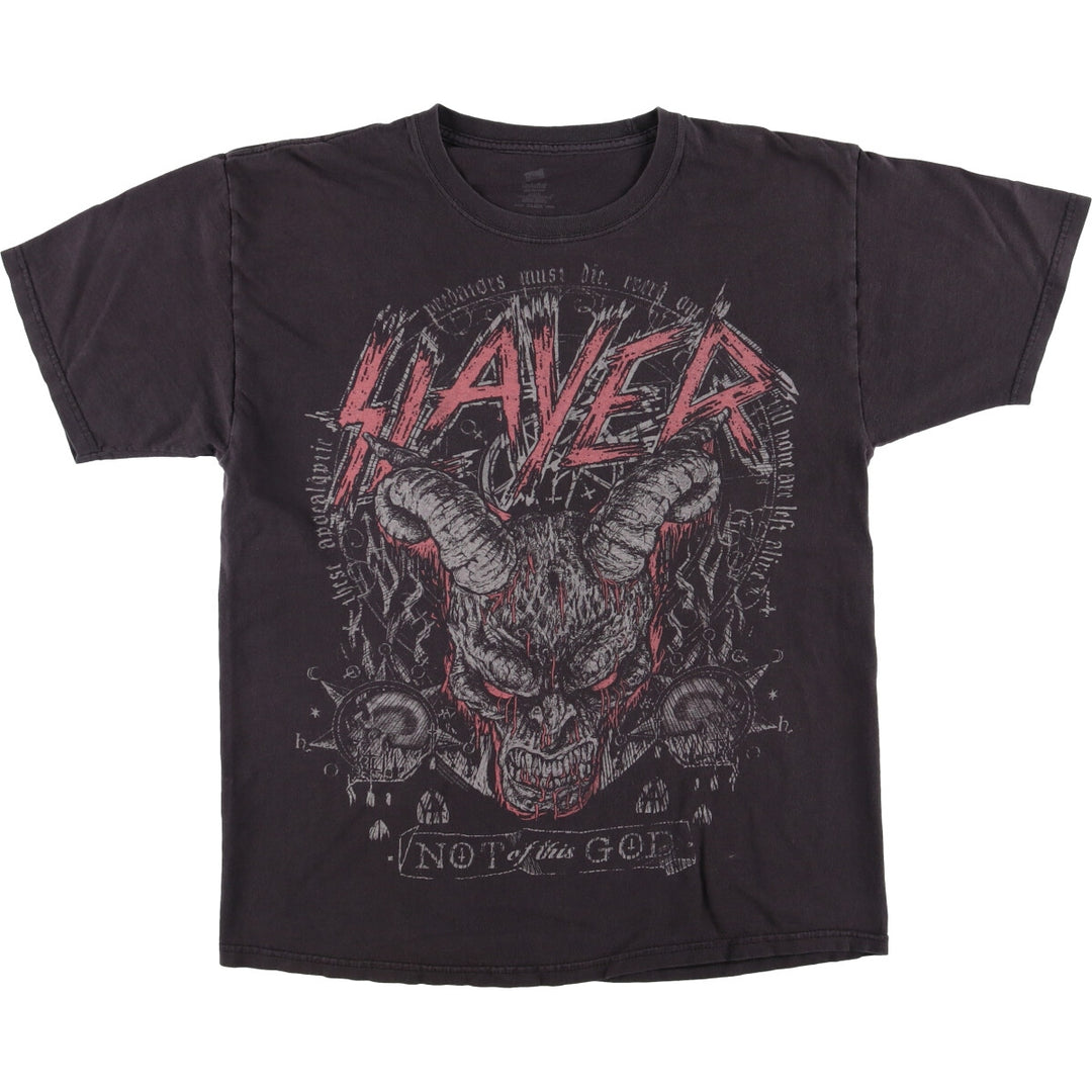 Hanes SLAYER Band T-Shirt, Men's Size L cotton Charcoal Vintage Second Hand