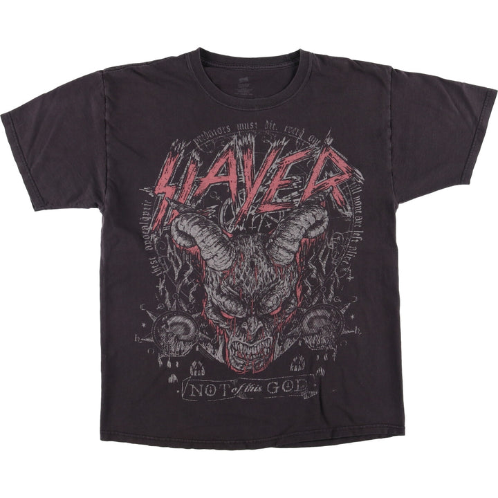 Hanes SLAYER Band T-Shirt, Men's Size L cotton Charcoal Vintage Second Hand