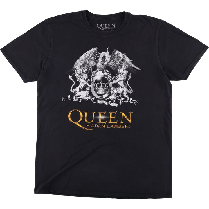 QUEEN Band T-shirt, Men's L size cotton black type Vintage Second Hand