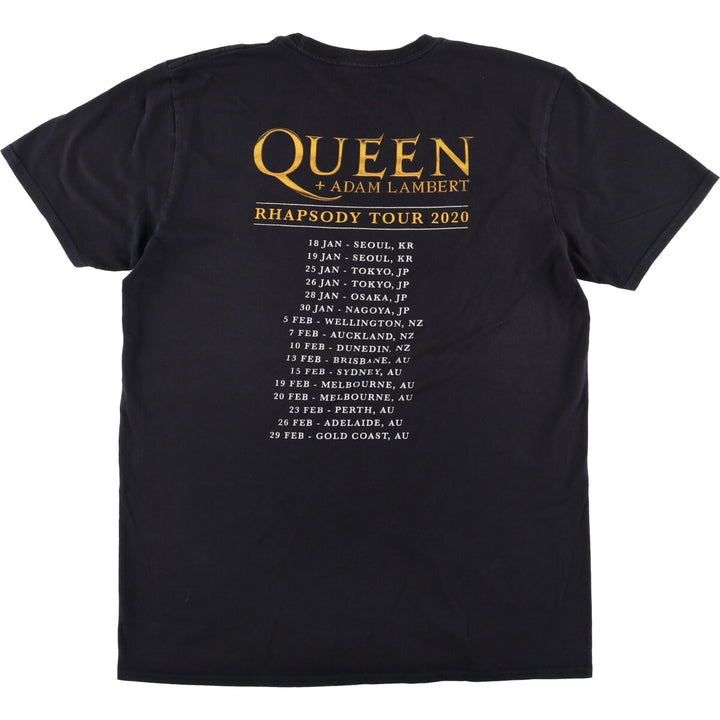 QUEEN Band T-shirt, Men's L size cotton black type Vintage Second Hand