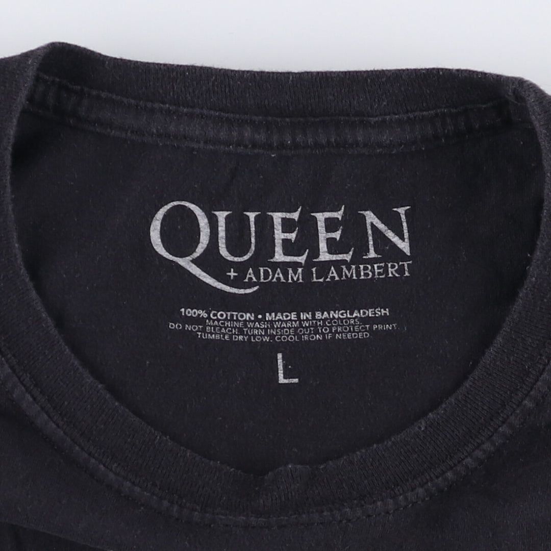 QUEEN Band T-shirt, Men's L size cotton black type Vintage Second Hand