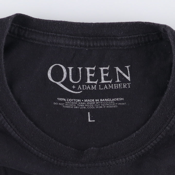 QUEEN Band T-shirt, Men's L size cotton black type Vintage Second Hand