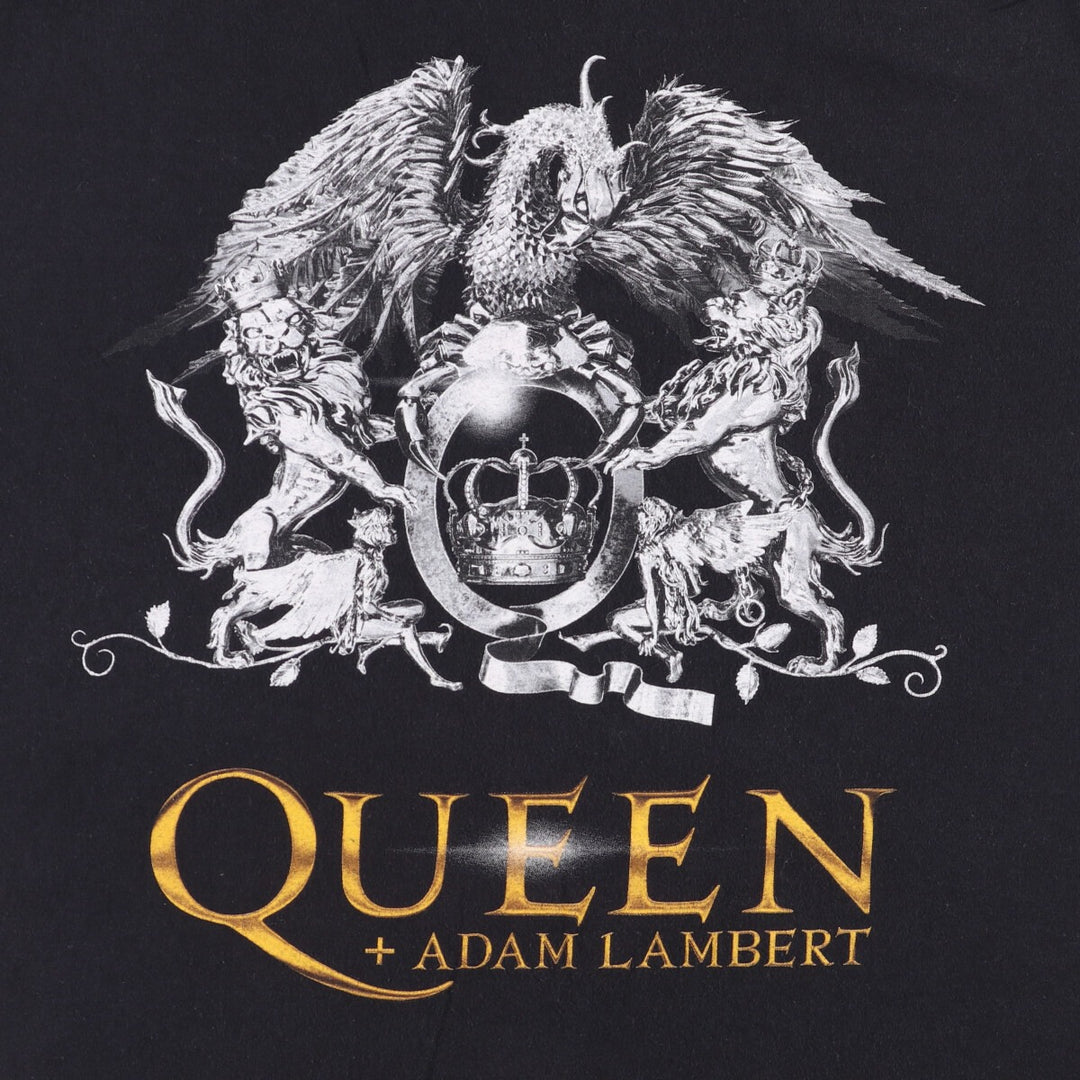 QUEEN Band T-shirt, Men's L size cotton black type Vintage Second Hand