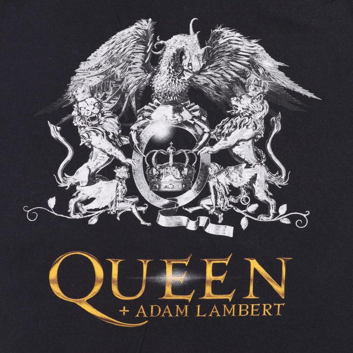 QUEEN Band T-shirt, Men's L size cotton black type Vintage Second Hand