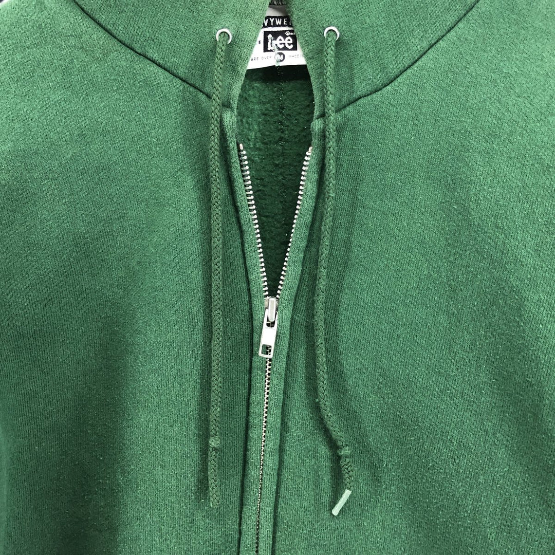 Vintage 90'S Lee Heavyweight Full-Zip Hoodie, Made in USA, Men's Size Medium cotton green type Vintage Second Hand