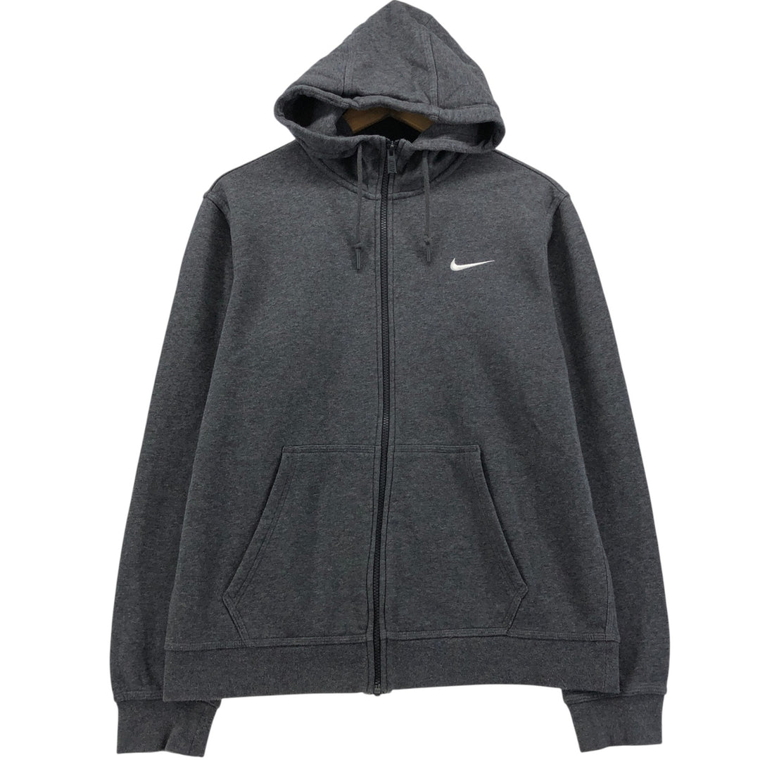 2000'S Nike Sweat Full Zip Hoodie, Men's Size M cotton gray type Vintage Second Hand