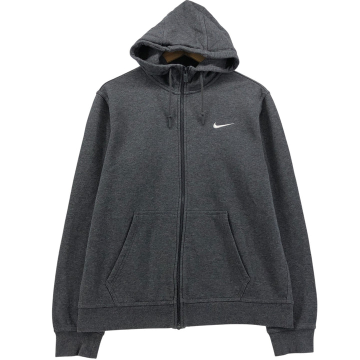 2000'S Nike Sweat Full Zip Hoodie, Men's Size M cotton gray type Vintage Second Hand