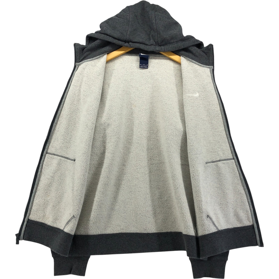 2000'S Nike Sweat Full Zip Hoodie, Men's Size M cotton gray type Vintage Second Hand