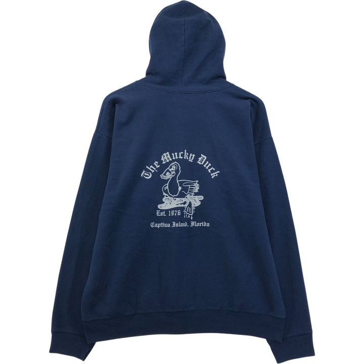 Vintage 90s-00'S Hanes full-zip sweatshirt hoodie, size L, men's cotton navy blue type Vintage Second Hand