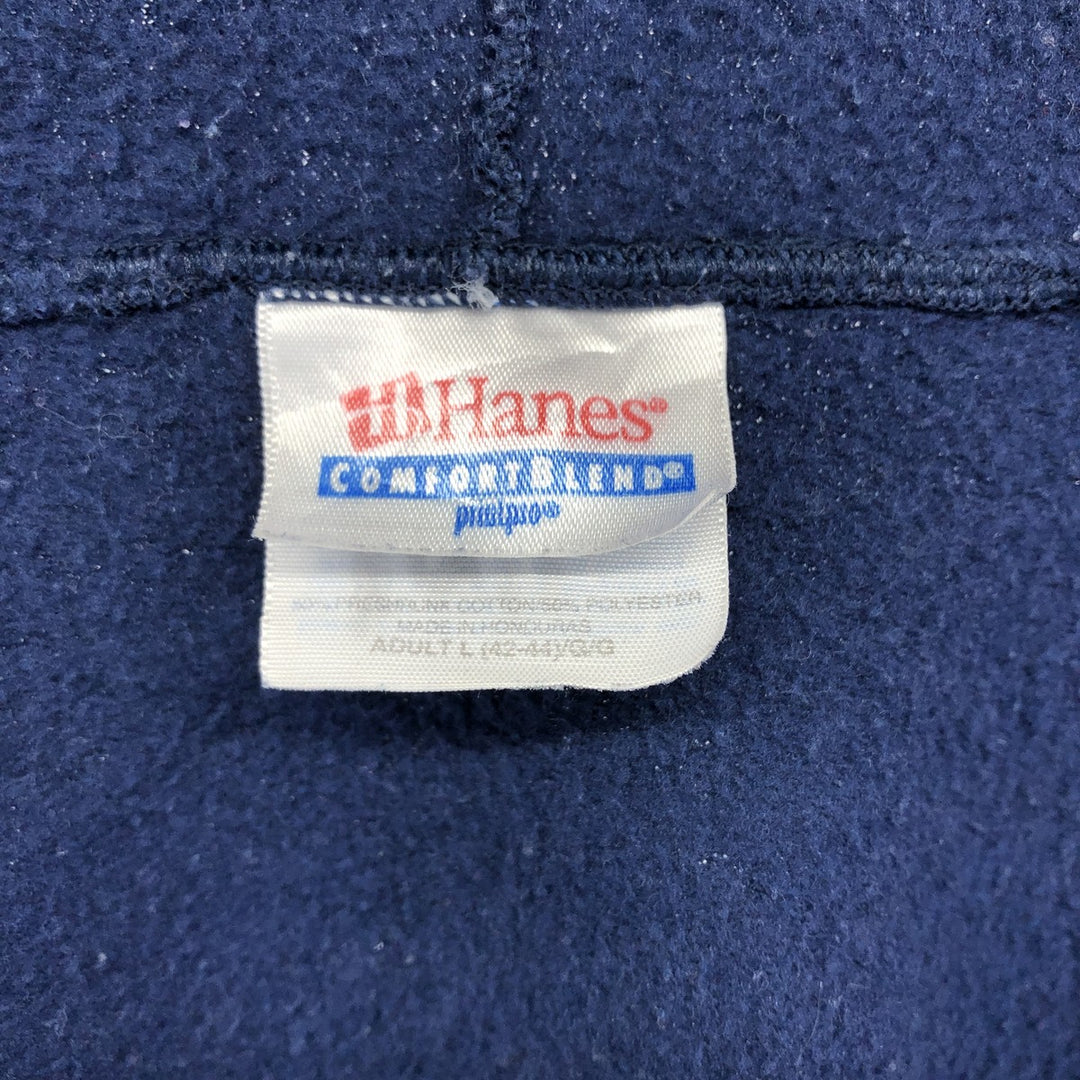 Vintage 90s-00'S Hanes full-zip sweatshirt hoodie, size L, men's cotton navy blue type Vintage Second Hand
