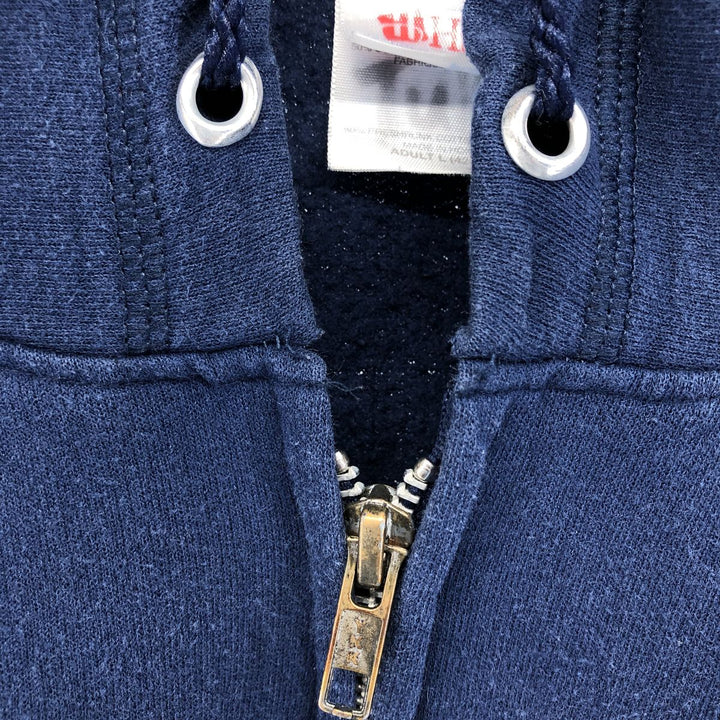 Vintage 90s-00'S Hanes full-zip sweatshirt hoodie, size L, men's cotton navy blue type Vintage Second Hand