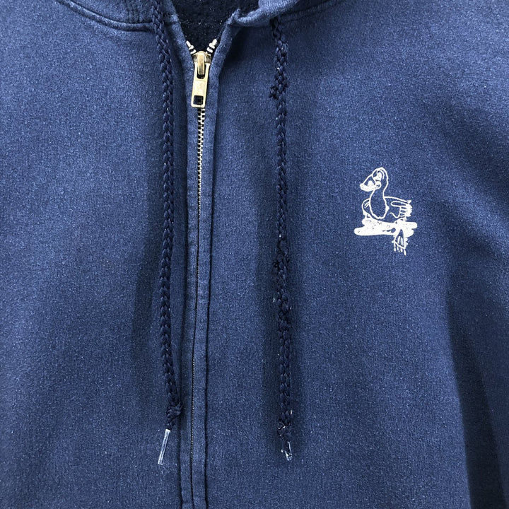 Vintage 90s-00'S Hanes full-zip sweatshirt hoodie, size L, men's cotton navy blue type Vintage Second Hand