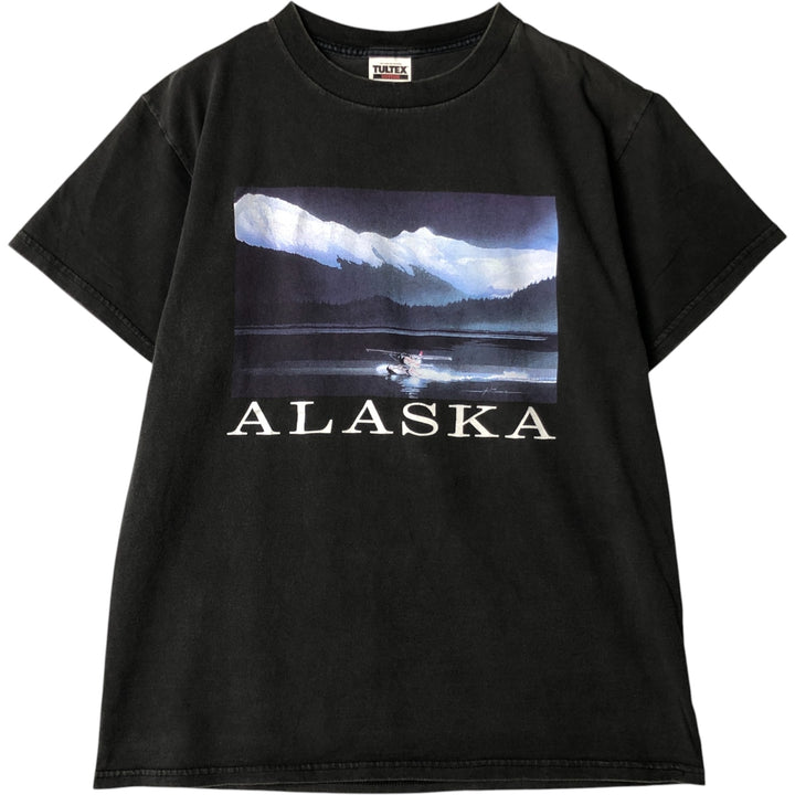 Vintage 90'S Tultex souvenir T-shirt, size L, men's cotton black type Vintage Second Hand