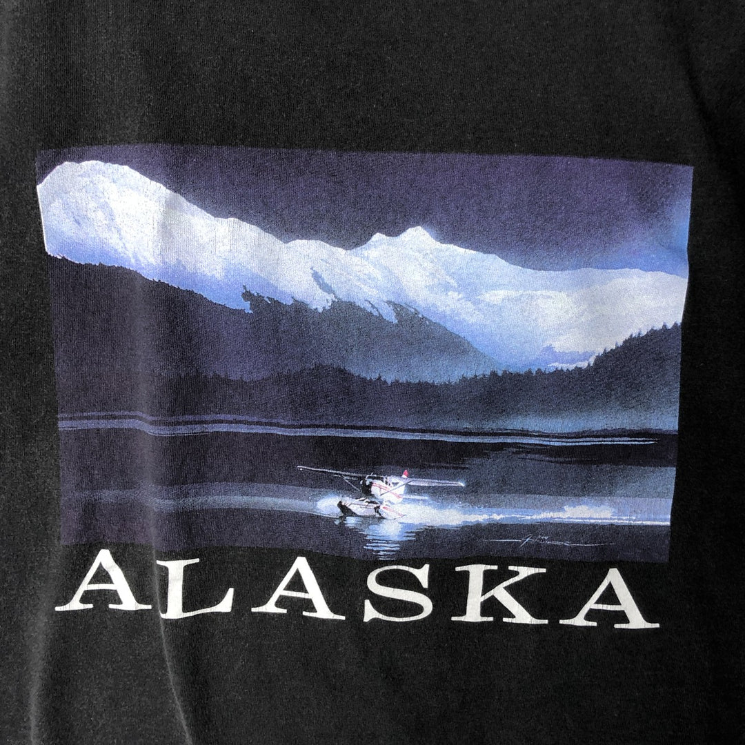 Vintage 90'S Tultex souvenir T-shirt, size L, men's cotton black type Vintage Second Hand