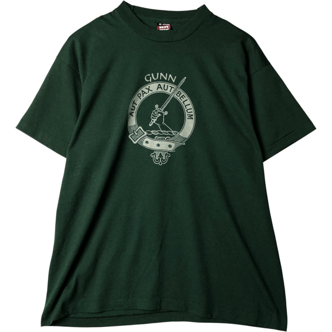 90'S Fruit of the Loom printed T-shirt, made in the USA, men's XL size, vintage cotton green type Vintage Second Hand