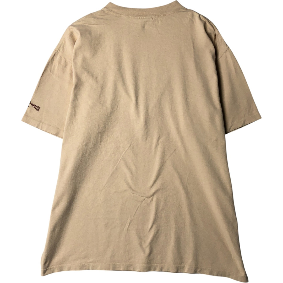 Coronel Tapiocca Printed T-Shirt, Made in USA, Men's XL cotton Beige type Vintage Second Hand