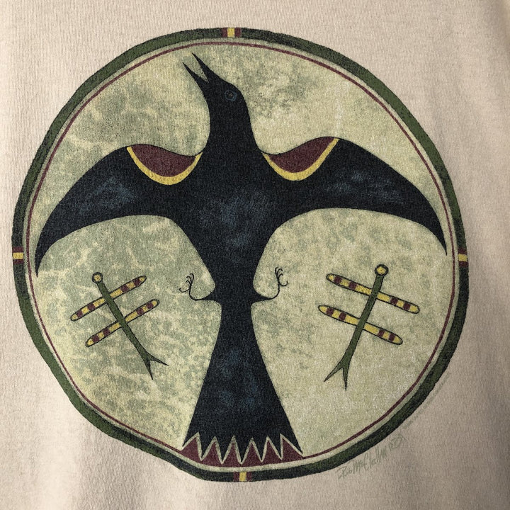 Coronel Tapiocca Printed T-Shirt, Made in USA, Men's XL cotton Beige type Vintage Second Hand