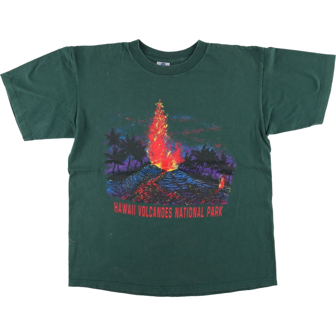 90s-00'S BELTON Printed T-Shirt, Made in USA, Men's Size L cotton green type Vintage Second Hand