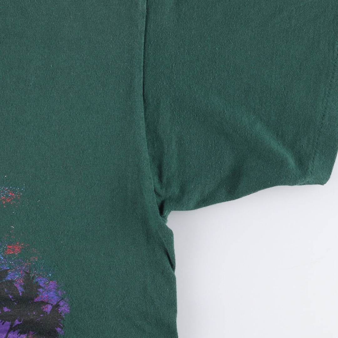 90s-00'S BELTON Printed T-Shirt, Made in USA, Men's Size L cotton green type Vintage Second Hand