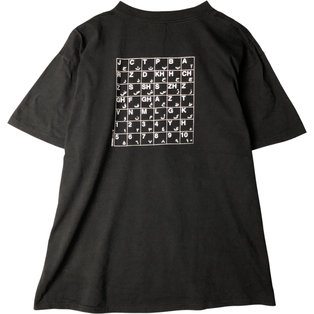 90'S ONEITA Printed T-shirt Made in USA Men's XL Vintage cotton black type Vintage Second Hand