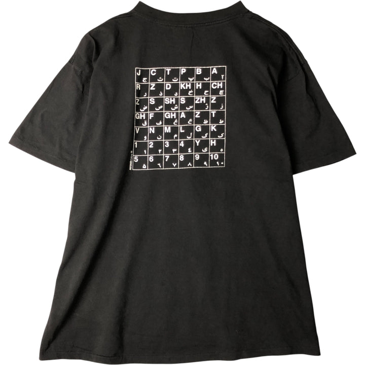 90'S ONEITA Printed T-shirt Made in USA Men's XL Vintage cotton black type Vintage Second Hand