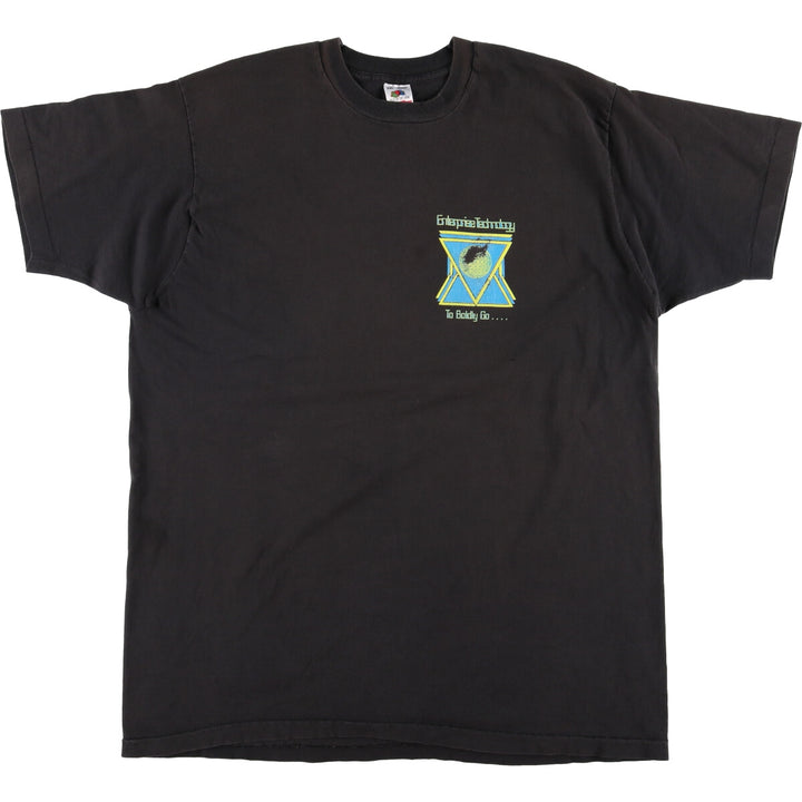 90'S Fruit of the Loom printed T-shirt, made in the USA, men's XXL, vintage cotton black type Vintage Second Hand