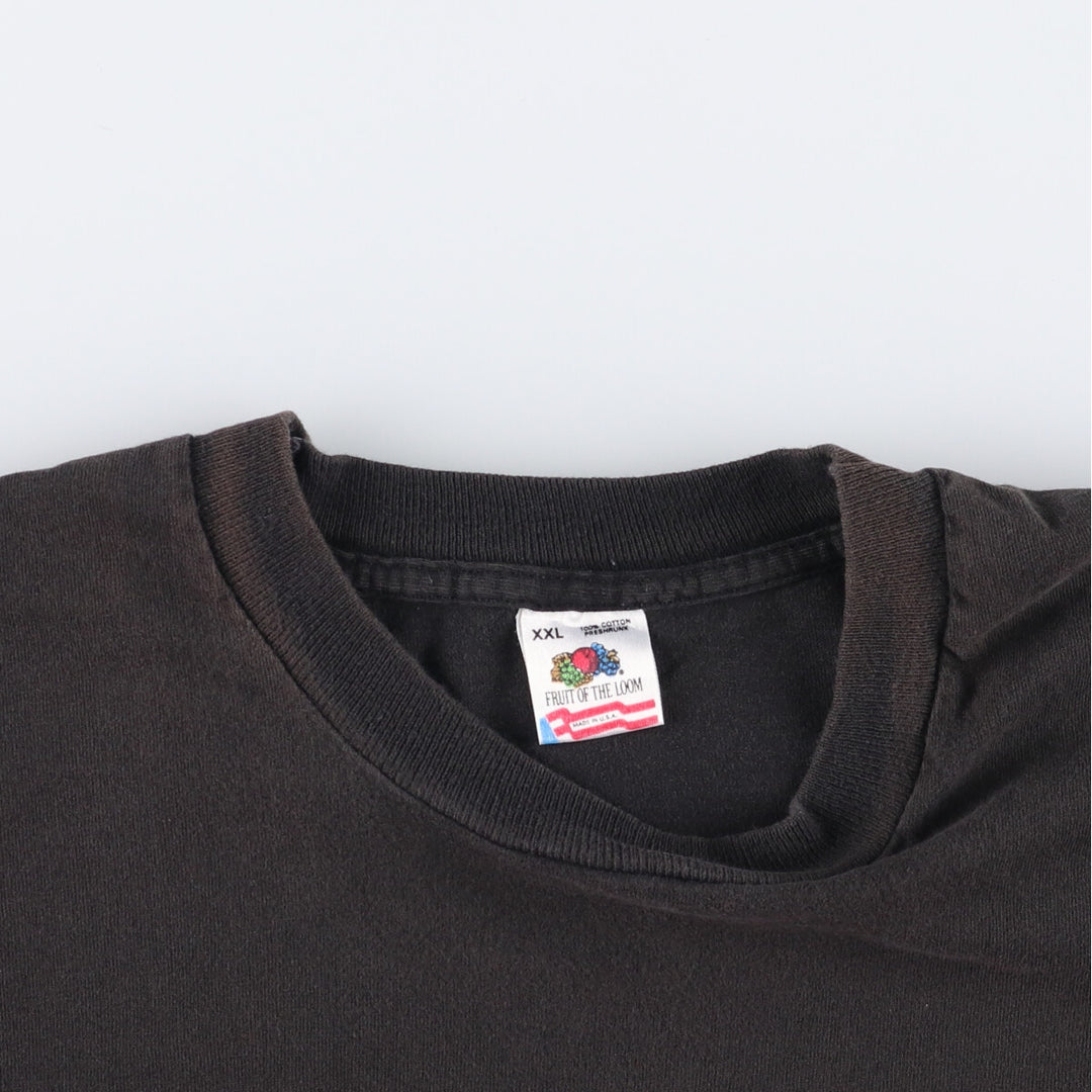 90'S Fruit of the Loom printed T-shirt, made in the USA, men's XXL, vintage cotton black type Vintage Second Hand