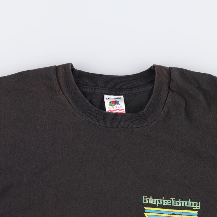90'S Fruit of the Loom printed T-shirt, made in the USA, men's XXL, vintage cotton black type Vintage Second Hand