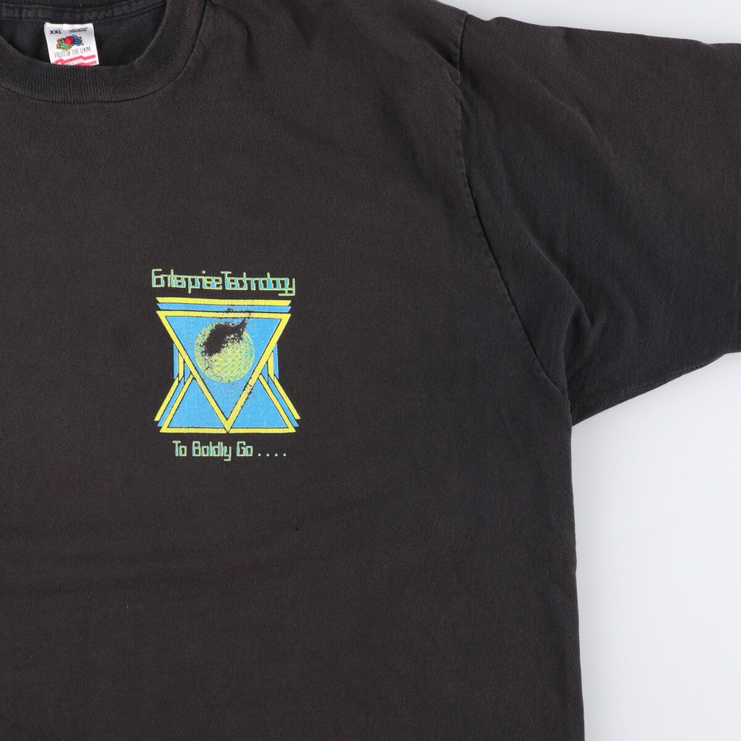 90'S Fruit of the Loom printed T-shirt, made in the USA, men's XXL, vintage cotton black type Vintage Second Hand