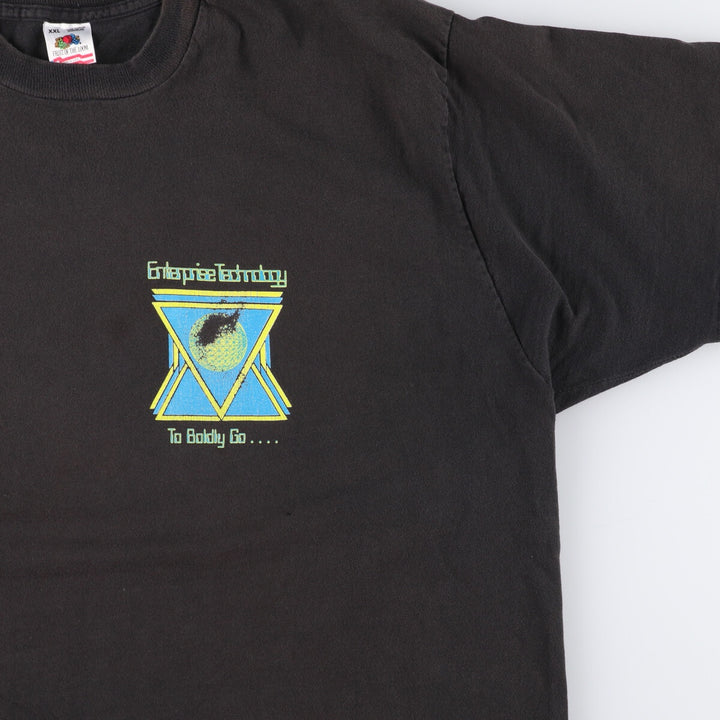 90'S Fruit of the Loom printed T-shirt, made in the USA, men's XXL, vintage cotton black type Vintage Second Hand