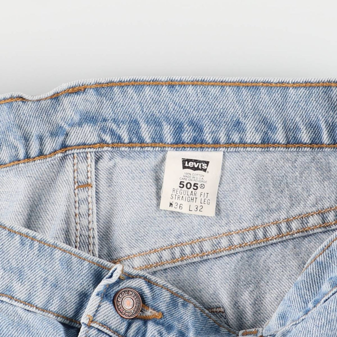 90'S Levi's 505 REGULAR FIT STRAIGHT LEG Tapered Denim Pants Made in USA Men's W36 Vintage cotton blue type Vintage Second Hand