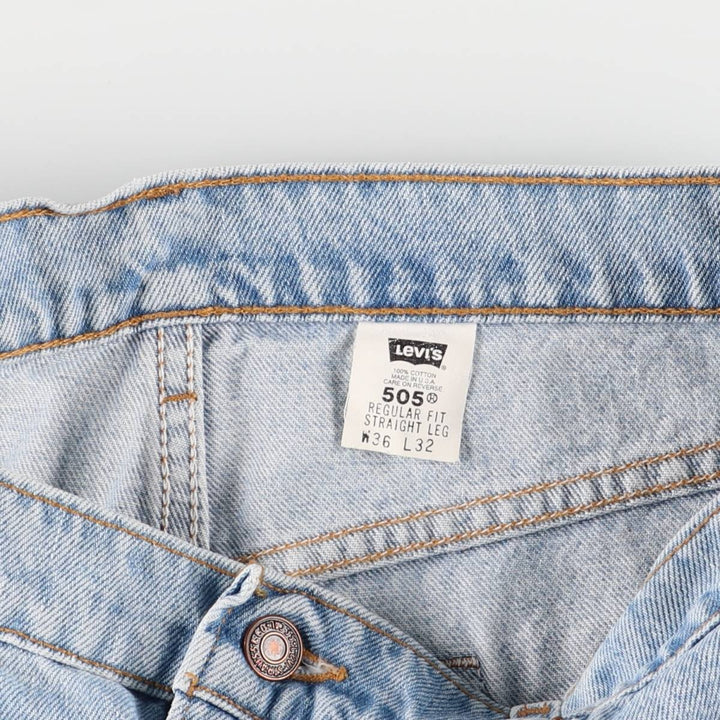 90'S Levi's 505 REGULAR FIT STRAIGHT LEG Tapered Denim Pants Made in USA Men's W36 Vintage cotton blue type Vintage Second Hand