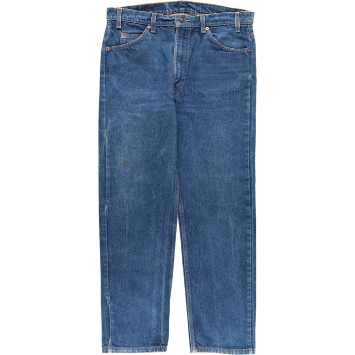 90'S Levi's 505 Regular Fit Straight Leg Tapered Denim Pants with Orange Tab, Made in USA, Men's Size 36 cotton blue type Vintage Second Hand