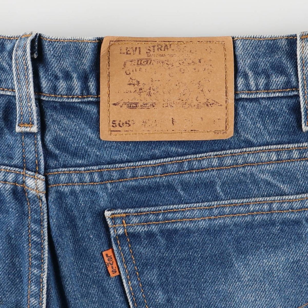 90'S Levi's 505 Regular Fit Straight Leg Tapered Denim Pants with Orange Tab, Made in USA, Men's Size 36 cotton blue type Vintage Second Hand