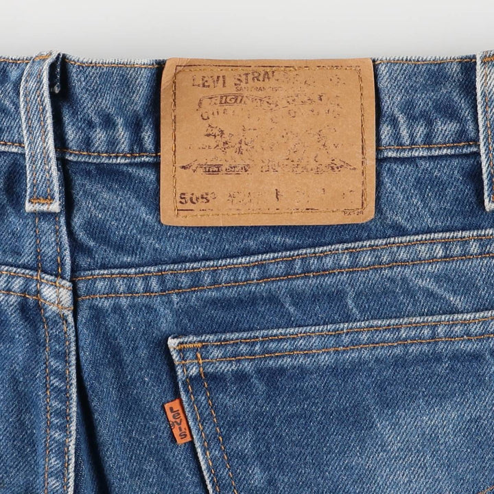 90'S Levi's 505 Regular Fit Straight Leg Tapered Denim Pants with Orange Tab, Made in USA, Men's Size 36 cotton blue type Vintage Second Hand