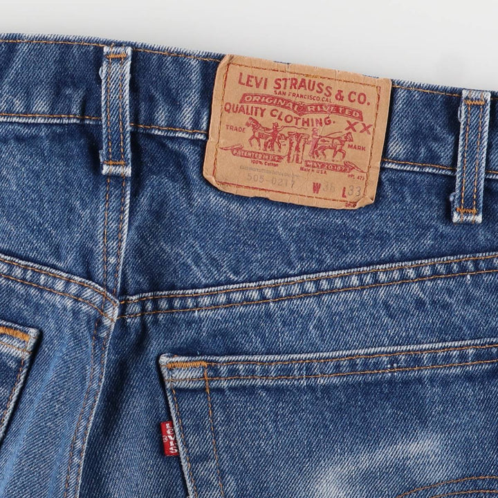 80'S Levi's 505-0217 Tapered Denim Pants Made in USA Men's W34 Vintage cotton blue type Vintage Second Hand