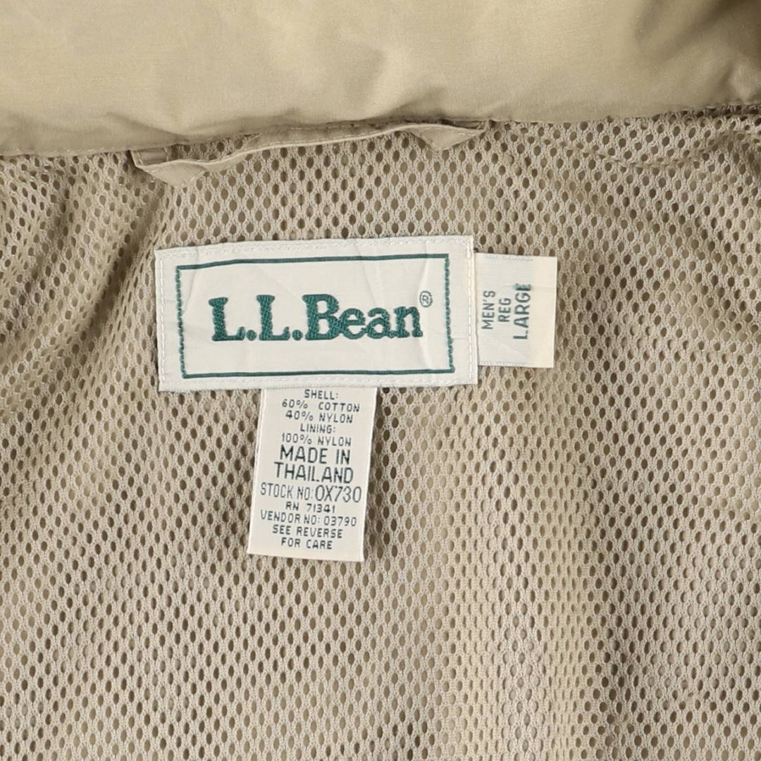 70s-80'S LLBean Mountain Jacket, Shell Jacket, Men's Size L cotton Beige type Vintage Second Hand