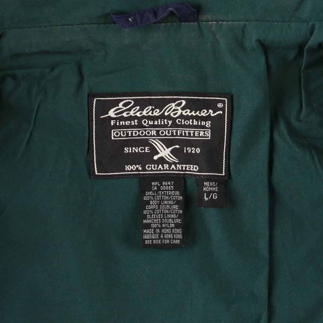 2000'S Eddie Bauer Mountain Jacket, Shell Jacket, Men's Size L cotton navy blue type Vintage Second Hand
