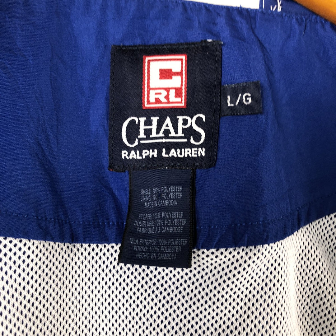 Ralph Lauren CHAPS hooded windbreaker, men's size L polyester blue type Vintage Second Hand