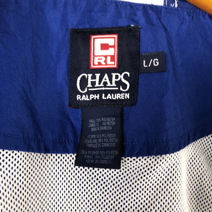 Ralph Lauren CHAPS hooded windbreaker, men's size L polyester blue type Vintage Second Hand