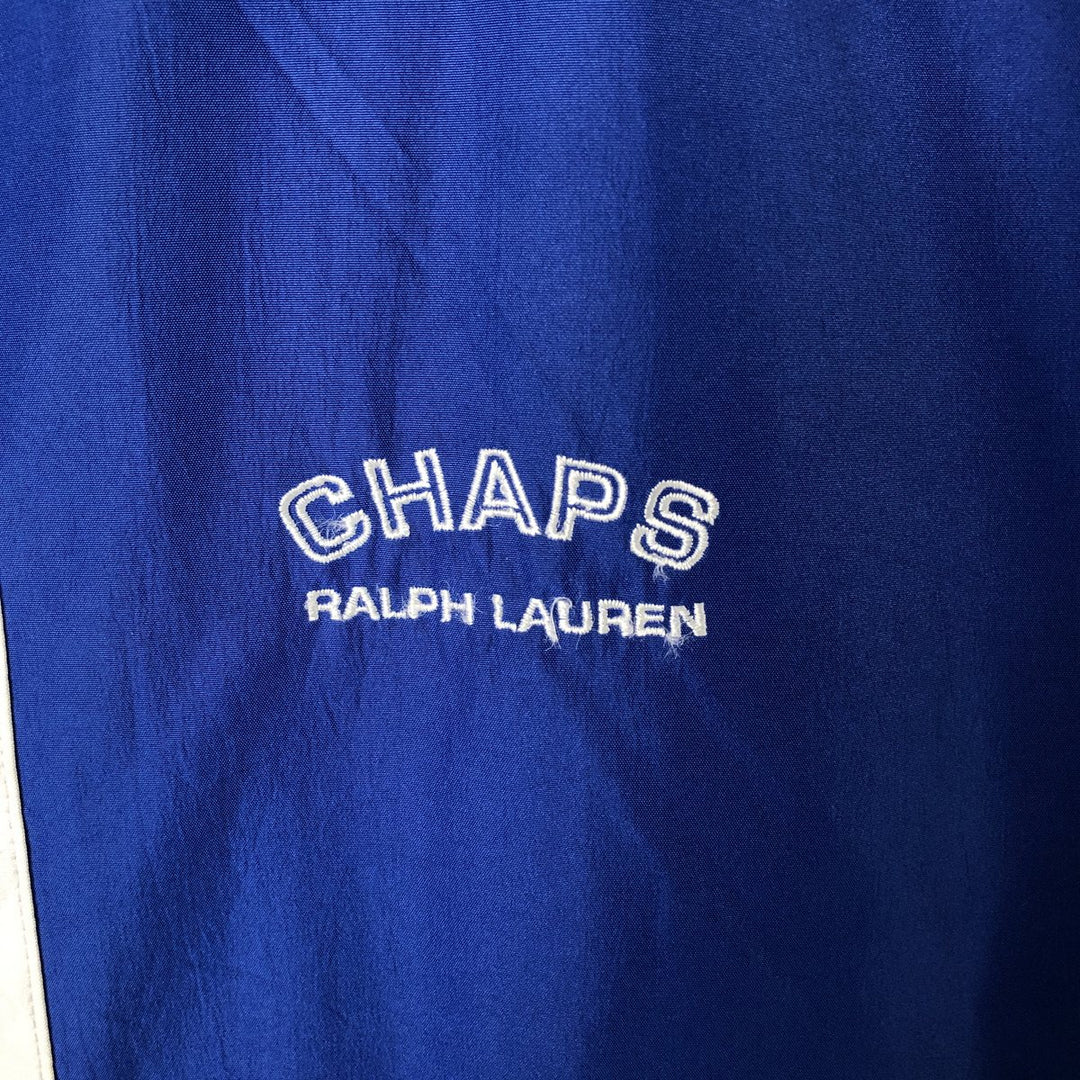 Ralph Lauren CHAPS hooded windbreaker, men's size L polyester blue type Vintage Second Hand