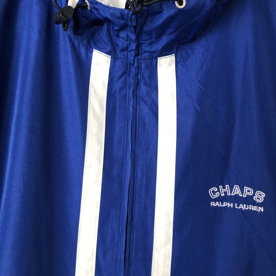 Ralph Lauren CHAPS hooded windbreaker, men's size L polyester blue type Vintage Second Hand