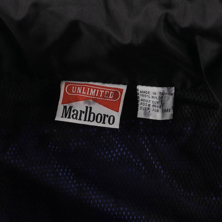 90'S Marlboro nylon jacket, men's size L Nylon blue type Vintage Second Hand