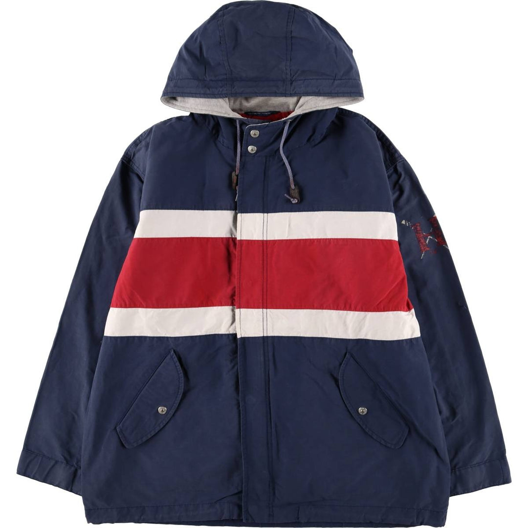 90'S Tommy Hilfiger nylon parka, men's size L, vintage Nylon navy blue type Vintage Second Hand