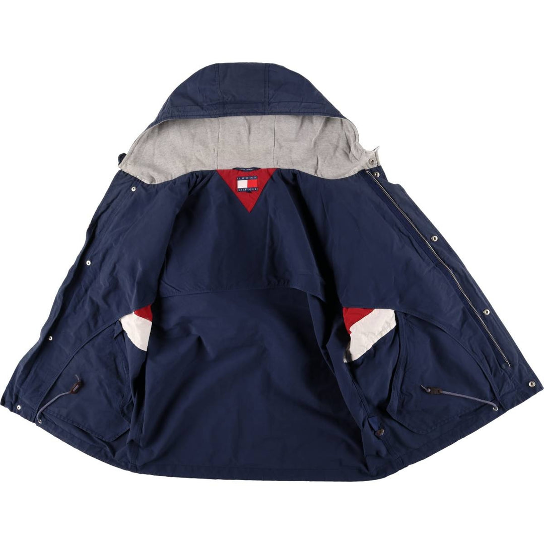 90'S Tommy Hilfiger nylon parka, men's size L, vintage Nylon navy blue type Vintage Second Hand