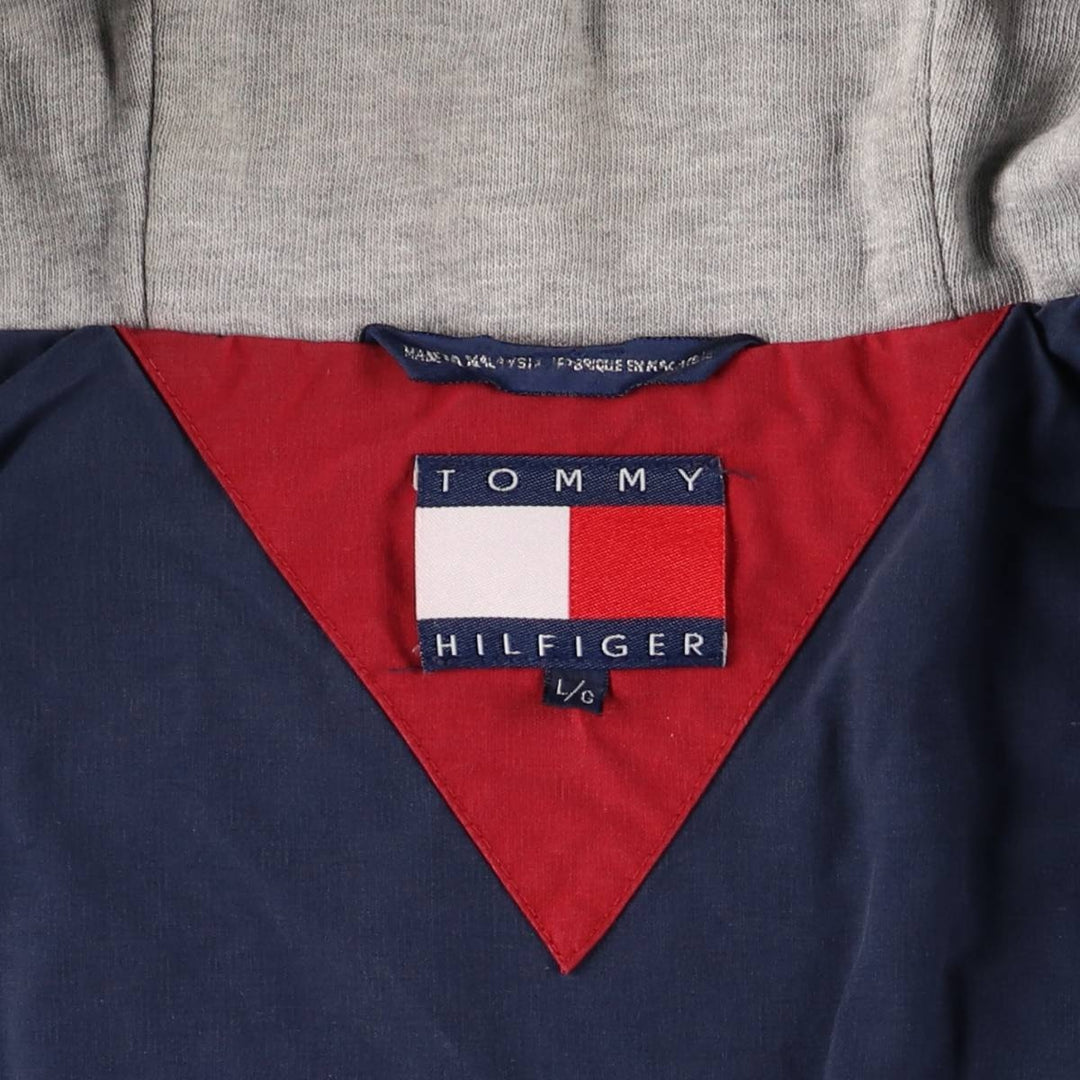 90'S Tommy Hilfiger nylon parka, men's size L, vintage Nylon navy blue type Vintage Second Hand