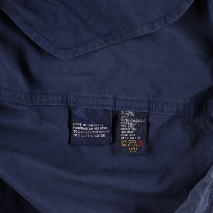 90'S Tommy Hilfiger nylon parka, men's size L, vintage Nylon navy blue type Vintage Second Hand